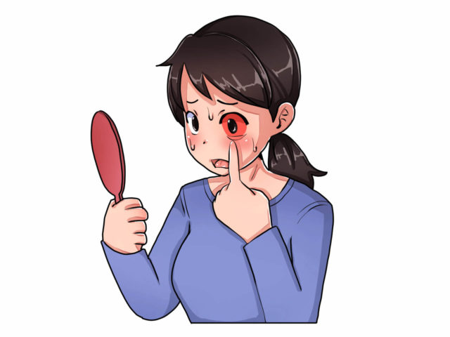 目が充血する